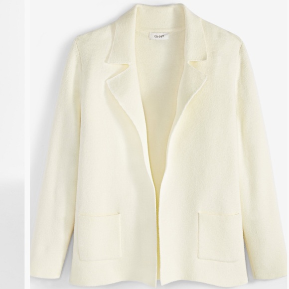 Elegant Cream Women's Sweater Blazer - Picture 1 of 3